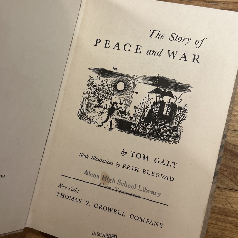 The Story Of Peace And War 1952 Tom Galt Exlib - Picture 3 of 6